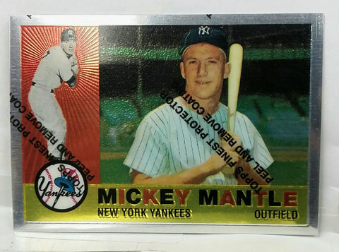 1996 Topps Finest 1960 Topps Mantle #350 Dead-Centered, Pack Fresh #10/19, CardboardandCoins.com