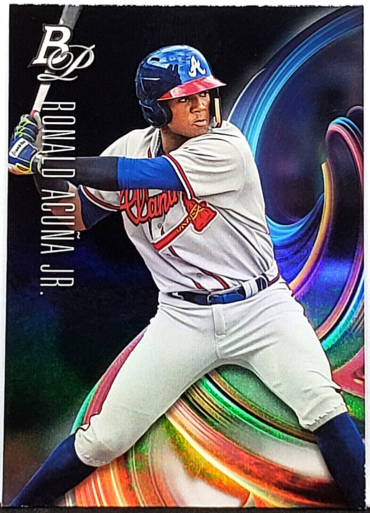 Ronald Acuna Jr Rookie 2018 Bowman Platinum #TOP-2, ROY