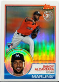 Alcantara, Sandy, Rookie, Refractor, 1983, Retro, 2018, Topps, Series 2, 53, Chrome, RC, Cy Young, All-Star, Complete Games, Innings, Starter, Starting, Miami, Marlins, St Louis, Cardinals, Pitcher, Strikeouts, Ks, Baseball, MLB, RC, Baseball Cards