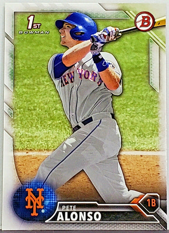 Alonso, Rookie, 1st Bowman, Pete, 2016, Bowman, Draft, BD-92, Topps, RC, Phenom, ROY, Polar Bear, Home Run Derby, HR Derby, All-Star, New York, Mets, Home Runs, Slugger, RC, Baseball Cards