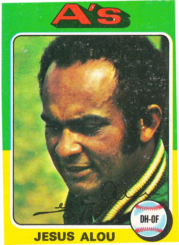 Jesus Alou Mini 1975 Topps Mini #253 Oakland A's, Athletics, DH-OF