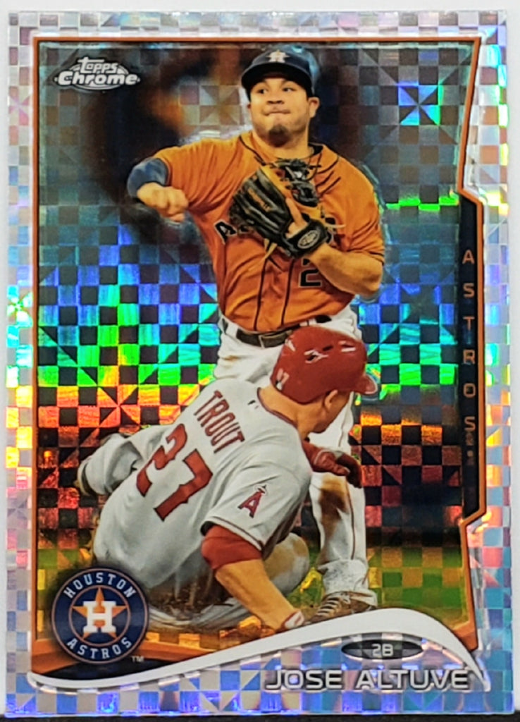 Jose Altuve Xfractor W/Mike Trout Sliding 2014 Topps Chrome #52