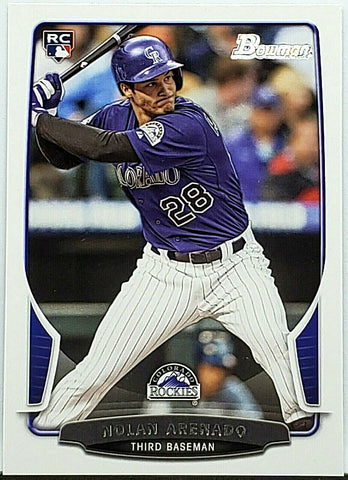 Arenado, Nolan, Rookie, 2013, Bowman, 41, Topps, RC, Platinum Glove, Fielding, Defense, 3rd Base, Gold Glove, All-Star, Silver Slugger, Colorado, Rockies, St Louis, Cardinals, Home Runs, Slugger, RC, Baseball, MLB, Baseball Cards