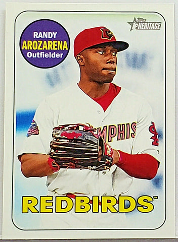 Arozarena, Rookie, Randy, 2018, Topps, Heritage, Minor, League, Minors, 67, ROY, Rookie of the Year, ALCS MVP, RC, Phenom, St Louis, Cardinals, Tampa Bay, Rays, Home Runs, Slugger, RC, Baseball Cards