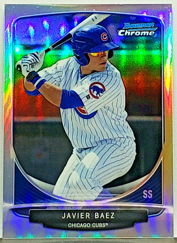 Baez, Rookie, Refractor, Mini, Javier, Chicago, Cubs, Mets, Shortstop, Home Runs, Bowman, Chrome, Cream of the Crop, Topps, RC, Baseball Cards