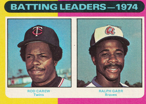 Batting Leaders Mini Rod Carew (HOF) & Ralph Garr 1975 Topps Mini #306