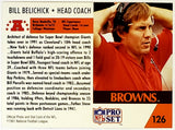 Belichick, Bill, Rookie, 1991, Pro Set, 126, RC, Coach, Manager, Cleveland, Browns, New England, Patriots, Super Bowl, Champion, Championship, Title, Rings, Wins, Awards, Gridiron, Football, Hobby, NFL, Football Cards