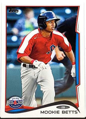 Betts, Mookie, Rookie, 2014, Topps, Pro Debut, 71, RC, MVP, All-Star, Gold Glove, Silver Slugger, Batting Title, World Series, Title, Champion, Championship, Stolen Bases, Speed, Power, Boston, Red Sox, Los Angeles, Dodgers, Home Runs, Slugger, RC, Baseball, MLB, Baseball Cards