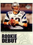 Debut, Rookie Debut, 2005, Upper Deck, 57, RC, Quarterback, QB, MVP, Super Bowl, GOAT, Yards, Touch downs, Touchdowns, Passing, Receiving, Rushing, TD, New England, Patriots, Tampa, Tampa Bay, Buccaneers, Bucs, Touchdowns, Football, Hobby, RC, NFL, Football Cards