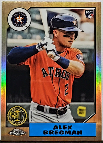 Bregman, Alex, Rookie, Refractor, 1987 Topps, Retro, 2017, Topps, Chrome, 87T-5, 30th Anniversary, All-Star, World Series, Houston, Astros, Home Runs, Slugger, RC, Baseball, MLB, Baseball Cards