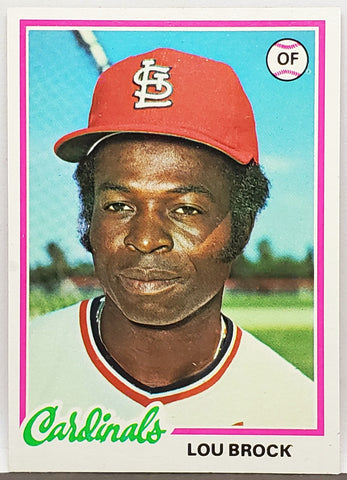 Lou Brock 1978 Topps #170 HOF, St Louis Cardinals, Stolen Bases