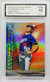 Buehler, Rookie, Refractor, Walker, Graded 10, PGA, 2017, Bowman, Chrome, Topps, Los Angeles, Dodgers, Pitcher, Strikeouts, RC, Baseball Cards