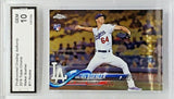 Buehler, Rookie, Walker, Graded 10, PGA, 2018, Topps, Chrome, Los Angeles, Dodgers, Pitcher, Strikeouts, RC, Baseball Cards