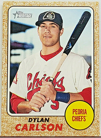 Carlson, Rookie, Dylan, 2017, Topps, Heritage, Minor, League, Minors, Leagues, MILB, 121, Topps, Phenom, St Louis, Cardinals, Home Runs, Slugger, RC, Baseball Cards