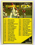 Checklist, 3rd Series, Topps, Set Break, Clean, 1961, Baseball Cards