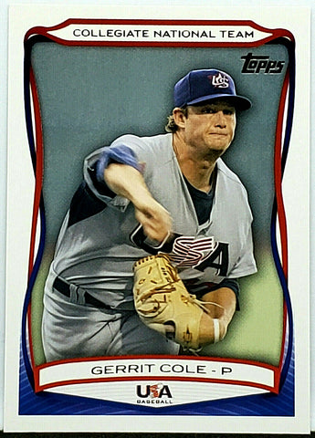 Cole, Rookie, Gerrit, 2010, Topps, USA, Baseball, USA-25, USA25, UCLA, Pitcher, Ace, Starter, World Series, Pittsburgh, Pirates, Houston, Astros, New York, Yankees, Strikeouts, Ks, RC, Baseball Cards