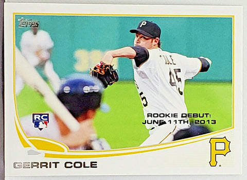 Cole, Rookie, Debut, Gerrit, 2013, Topps, Update, Pitcher, Pirates, Astros, Yankees, Strikeouts, RC, Baseball Cards