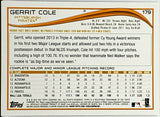 Cole, Gerrit, Rookie, Future Stars, Red Hot Foil, 2014, Topps, 179, RC, Pittsburgh, Pirates, Houston, Astros, New York, Yankees, Chef G, Pitcher, ERA Title, World Series, Strikeouts, Ks, Baseball, MLB, RC, Baseball Cards