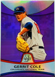 Cole, Rookie, Purple, Refractor, Gerrit, 2010, Bowman, Platinum, Collegiate, PP-32, PP32, UCLA, Chef G, Pitcher, World Series, Pittsburgh, Pirates, Astros, Yankees, Strikeouts, Ks, RC, Baseball Cards