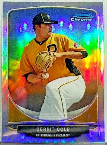 Cole, Rookie, Refractor, Mini, Gerrit, Bowman, Chrome, Cream of the Crop, Topps, Pittsburgh, Pirates, Astros, Yankees, Pitcher, Strikeouts, RC, Baseball Cards