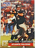 Favre, Rookie, Brett, 1991, Pro Set, Football, 762, Vintage, Atlanta, Falcons, Green Bay, Packers, HOF, MVP, Super Bowl, QB, Quarterback, Touchdowns, Touch Downs, NFL, RC, Football Cards