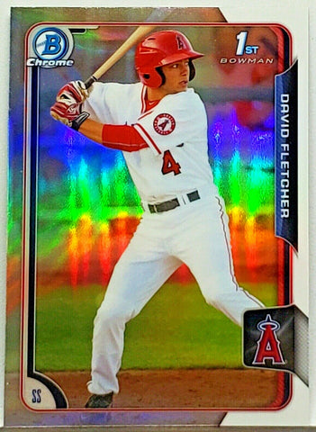 Fletcher, Rookie, Refractor, 1st Bowman, David, 2015, Bowman, Chrome, Topps, Los Angeles, Angels, Anaheim, Slugger, Home Runs, RC, Baseball Cards