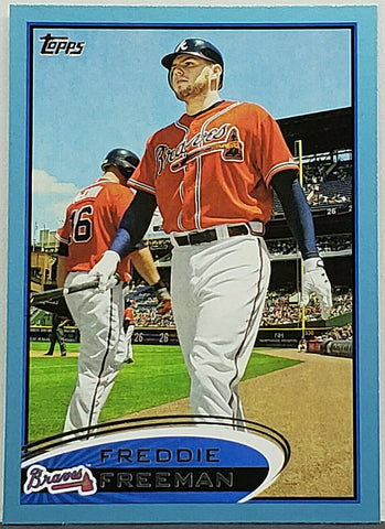 Freeman, Freddie, Rookie, Blue Border, SP, Walmart, 2012, Topps, 215, Phenom, MVP, All-Star, Atlanta, Braves, World Series, Home Runs, Slugger, RC, Baseball Cards