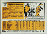 Freeman, 1963, Topps, Retro, Freddie, 2012, Topps, Heritage, 53, Rookie, Phenom, MVP, All-Star, Atlanta, Braves, World Series, Home Runs, Slugger, RC, Baseball Cards
