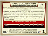 Goldschmidt, Paul, Refractor, 2012, Bowman, Chrome, 131, Topps, Goldy, MVP, All-Star, Gold Glove, First Base, Arizona, Diamondbacks, Dbacks, St Louis, Cardinals, Home Runs, Slugger, RC, Baseball, MLB, Baseball Cards
