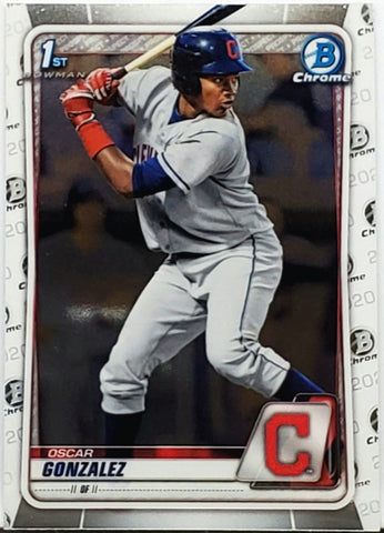 Gonzalez, Oscar, Rookie, 1st Bowman, 2020, Bowman, Chrome, Prospects, BCP109, BCP-109, 109, Topps, RC, Postseason, Playoffs, Wild Card, Division Series, ALDS, Cleveland, Guardians, Home Runs, Slugger, RC, Baseball, MLB, Baseball Cards