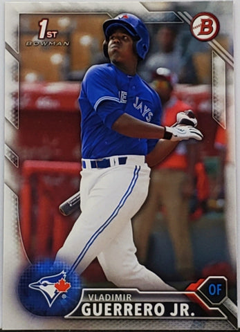 Guerrero, Jr, Vladimir, Vlad, Vladdy, Rookie, 1st Bowman, First, 2016, Bowman, Prospects, BP-55, BP55, Topps, Home Run Derby, AS Game MVP, Silver Slugger, Toronto, Blue Jays, Home Runs, Slugger, RC, Baseball, MLB, Baseball Cards