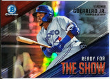 Guerrero, Jr, Vladimir, Vlad, Vladdy, Rookie, Refractor, 2019, Bowman, Chrome, Ready For The Show, RFTS-1, RC, Topps, Home Run Derby, AS Game MVP, Silver Slugger, Toronto, Blue Jays, Home Runs, Slugger, RC, Baseball, MLB, Baseball Cards