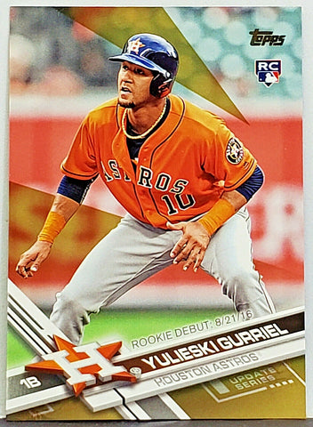 Gurriel, Rookie, Gold, SP, Serial Numbered, Yuli, Yulieski, 2017, Topps, Update, US8, Phenom, Houston, Astros, World Series, Home Runs, Slugger, RC, Baseball Cards