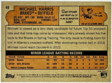 Harris, Michael, II, Rookie, 1972, Retro, Style, 2021, Topps, Heritage, Minor League, Minors, Leagues, 49, Rookie Of The Year, ROY, RC, Prospect, Draft, Outfield, Atlanta, Braves, Home Runs, Slugger, RC, Baseball, MLB, Baseball Cards