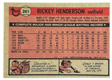 Rickey Henderson 1981 Topps #261 HOF Oakland Athletics, A's, 2nd Year!