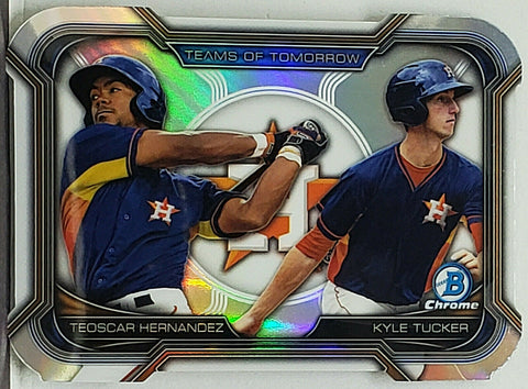 Hernandez, Teoscar, Tucker, Kyle, Rookie, Die-Cut, Refractor, 2015, Bowman, Chrome, Teams of Tomorrow, TDC-5, TDC5, Topps, Phenom, Houston, Astros, Home Runs, Slugger, RC, Baseball Cards