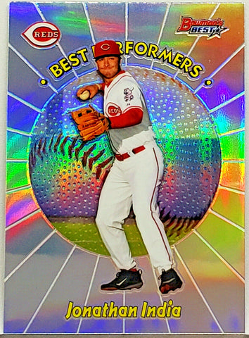 India, Rookie, Refractor, Retro 1998, Jonathan, Cincinnati, Reds, Home Runs, Bowman, Bowman's Best, Topps, RC, Baseball Cards