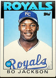 Jackson, Rookie, Bo, 1986, Topps, Traded, 50T, XRC, Bo Knows, All-Star, ASG, All-Star Game MVP, 2-Sport, Kansas City, Royals, Raiders, Running Back, Home Runs, Slugger, RC, Baseball Cards