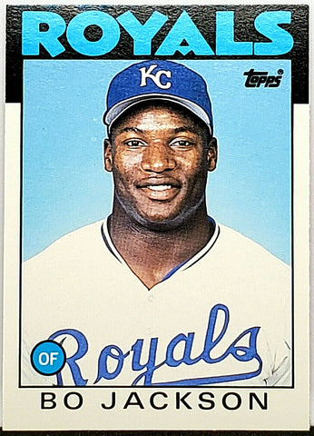 Jackson, Rookie, Bo, 1986, Topps, Traded, 50T, XRC, Bo Knows, All-Star, ASG, All-Star Game MVP, 2-Sport, Kansas City, Royals, Raiders, Running Back, Home Runs, Slugger, RC, Baseball Cards