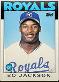 Jackson, Rookie, Bo, 1986, Topps, Traded, 50T, XRC, Bo Knows, All-Star, ASG, All-Star Game MVP, 2-Sport, Kansas City, Royals, Raiders, Running Back, Home Runs, Slugger, RC, Baseball Cards