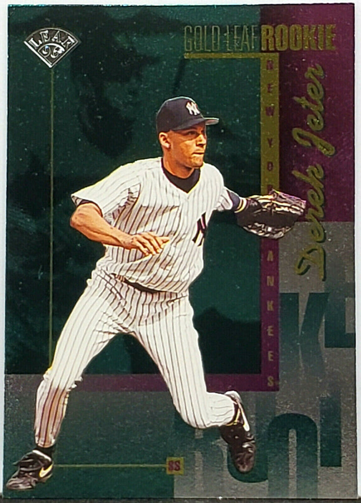 Derek Jeter Rookie Gold Leaf Rookie Foil 1996 Leaf #211, HOF