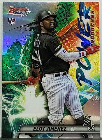 Jimenez, Rookie, Refractor, Eloy, 2019, Bowman, Best, Power Producers, PP-EJ, Topps, Chicago, White Sox, Cubs, Slugger, Home Runs, RC, Baseball Cards