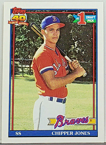 Chipper Jones Rookie 1991 Topps #333, HOF, MVP, Atlanta Braves Star! –