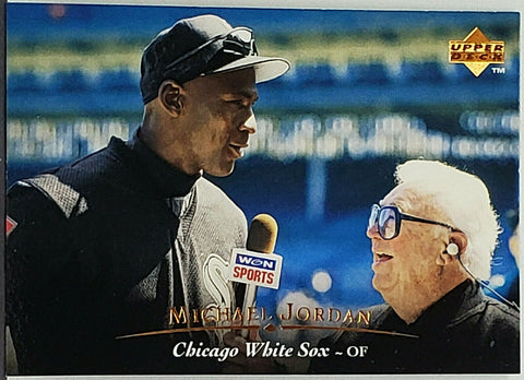 Jordan, Rookie, Michael, 1995, Upper Deck, Harry Caray, Chicago, White Sox, Harry Caray, Phenom, MLB, NBA, Home Runs, Slugger, RC, Baseball Cards