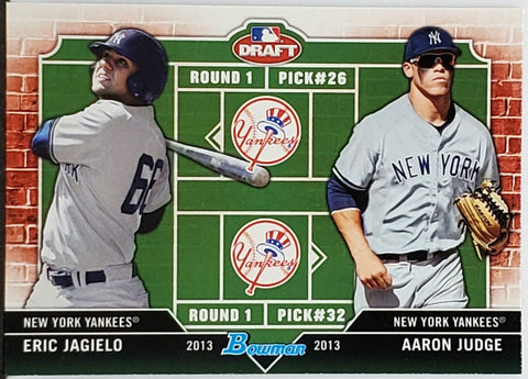 Judge, Aaron, Rookie, Dual Draft Picks, Dual Draftees, Draftees, Jagielo, Eric, 2013, Bowman, Draft, DD-JJ, DDJJ, JJ, Topps, Prospect, RC, ROY, All-Star, Silver Slugger, Home Run Derby Champ, All Rise, New York, Yankees, Bronx Bombers, Home Runs, Slugger, RC, Baseball, MLB, Baseball Cards