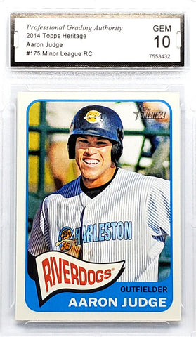 Graded 10 Aaron Judge Rookie 2014 Topps Heritage #175, ROY, Yankees –  CardboardandCoins.com