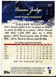 Judge, Aaron, Rookie, 2017, Topps, Gallery, 117, RC, ROY, All-Star, Silver Slugger, Home Run Derby Champ, All Rise, New York, Yankees, Bronx Bombers, Home Runs, Slugger, RC, Baseball, MLB, Baseball Cards