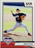 Leiter, Rookie, Jack, 2019, Panini, Stars And Stripes, USA, Collegiate, 39, RC, Pitcher, MLB, Draft, 2nd Pick, Texas, Rangers, Vanderbilt, Commodores, NCAA, College, Strikeouts, Ks, RC, Baseball Cards