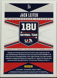 Leiter, Rookie, Jack, 2019, Panini, Stars And Stripes, USA, Collegiate, 39, RC, Pitcher, MLB, Draft, 2nd Pick, Texas, Rangers, Vanderbilt, Commodores, NCAA, College, Strikeouts, Ks, RC, Baseball Cards