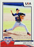 Leiter, Rookie, Jack, 2019, Panini, Stars And Stripes, USA, Collegiate, 39, RC, Pitcher, MLB, Draft, 2nd Pick, Texas, Rangers, Vanderbilt, Commodores, NCAA, College, Strikeouts, Ks, RC, Baseball Cards